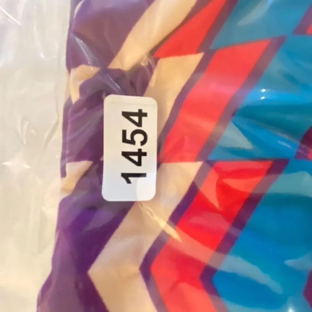 1454 LuLaRoe Leggings Size OS Blue Red Cream Purple Chevron Print New